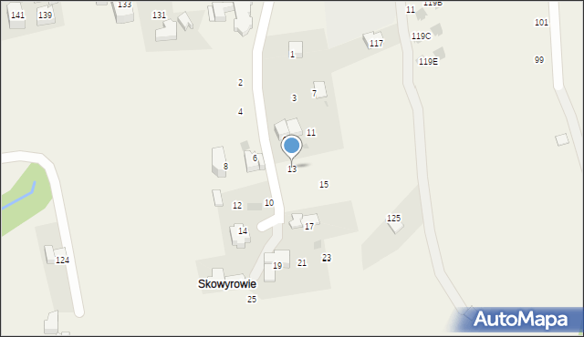 Gliczarów Górny, Widokowa, 13, mapa Gliczarów Górny