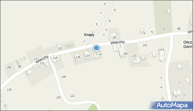 Gliczarów Górny, Wierchy, 139, mapa Gliczarów Górny