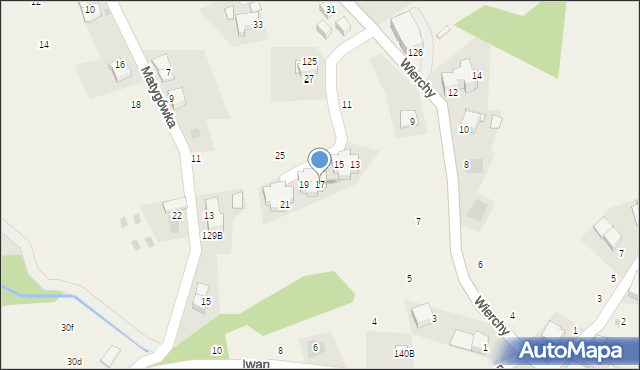 Gliczarów Górny, Wierchy, 17, mapa Gliczarów Górny