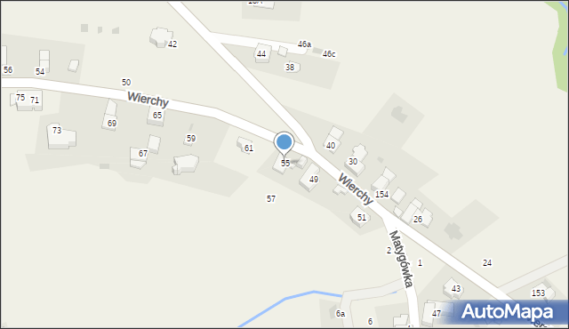 Gliczarów Górny, Wierchy, 55, mapa Gliczarów Górny