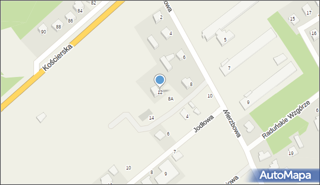 Glincz, Wierzbowa, 12, mapa Glincz