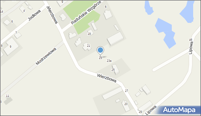 Glincz, Wierzbowa, 23, mapa Glincz