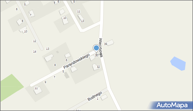 Glincz, Wierzbowa, 30, mapa Glincz