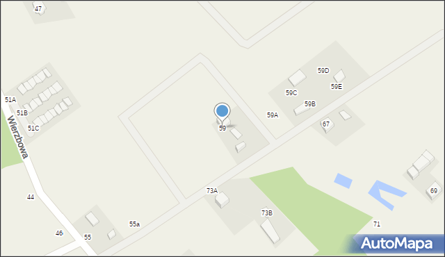 Glincz, Wierzbowa, 59, mapa Glincz