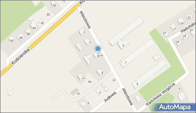 Glincz, Wierzbowa, 6, mapa Glincz