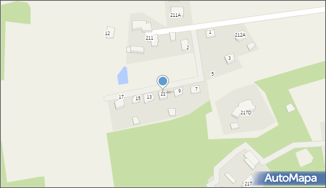 Glinno, Wierzbowy Gaj, 11, mapa Glinno