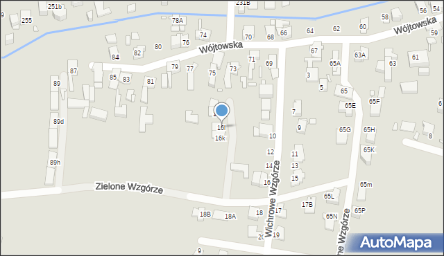 Gliwice, Wichrowe Wzgórze, 16l, mapa Gliwic