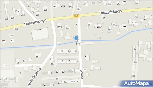 Gliwice, Witosa Wincentego, 6, mapa Gliwic