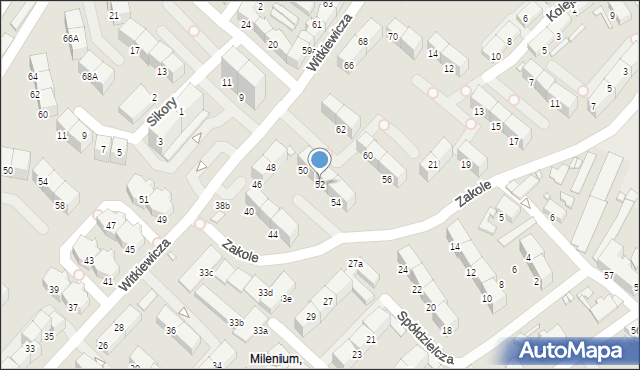 Gliwice, Witkiewicza Stanisława Ignacego, 52, mapa Gliwic