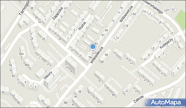 Gliwice, Witkiewicza Stanisława Ignacego, 59b, mapa Gliwic