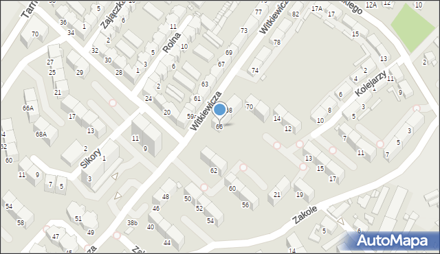 Gliwice, Witkiewicza Stanisława Ignacego, 66, mapa Gliwic