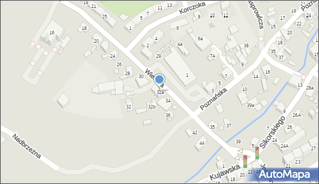 Gliwice, Wielicka, 32a, mapa Gliwic