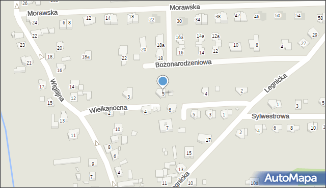 Gliwice, Wielkanocna, 5, mapa Gliwic