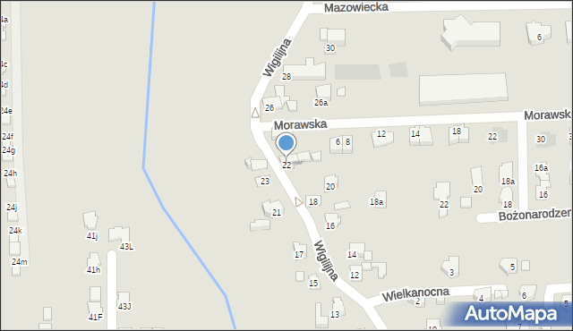 Gliwice, Wigilijna, 22, mapa Gliwic