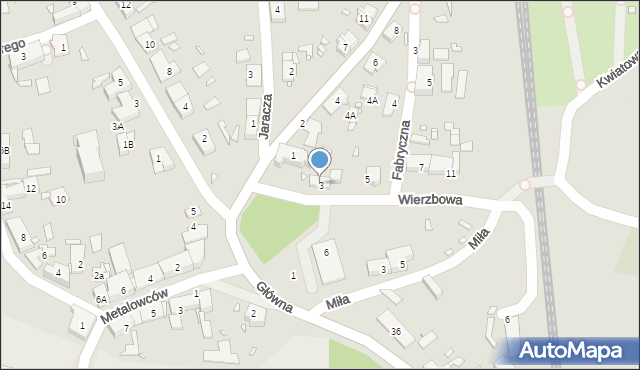 Gliwice, Wierzbowa, 3, mapa Gliwic