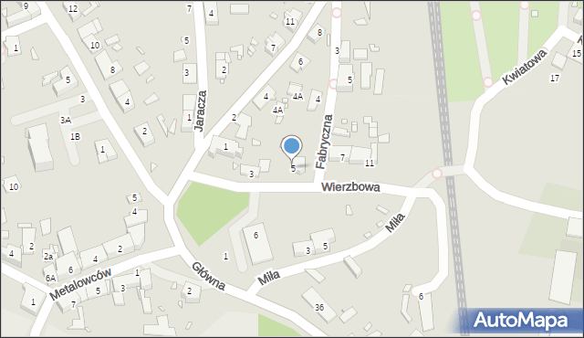 Gliwice, Wierzbowa, 5, mapa Gliwic