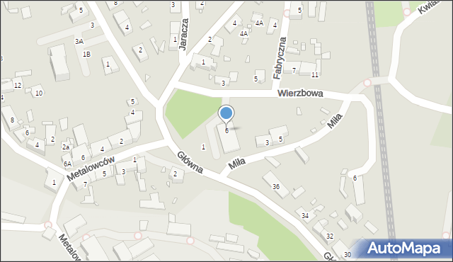Gliwice, Wierzbowa, 6, mapa Gliwic