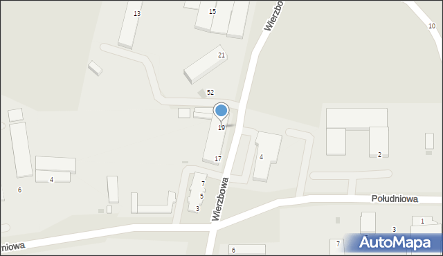 Głogów, Wierzbowa, 19, mapa Głogów