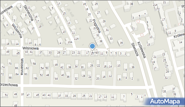 Głogów, Wiśniowa, 15, mapa Głogów