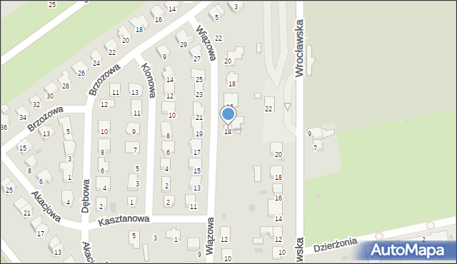 Głubczyce, Wiązowa, 14, mapa Głubczyce