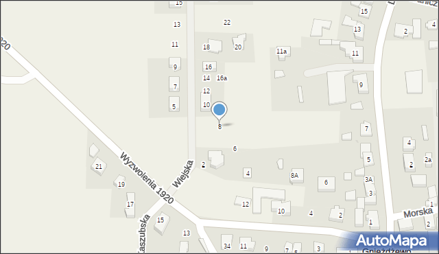 Gnieżdżewo, Wiejska, 8, mapa Gnieżdżewo