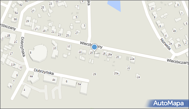 Gniezno, Wierzbiczany, 16a, mapa Gniezna