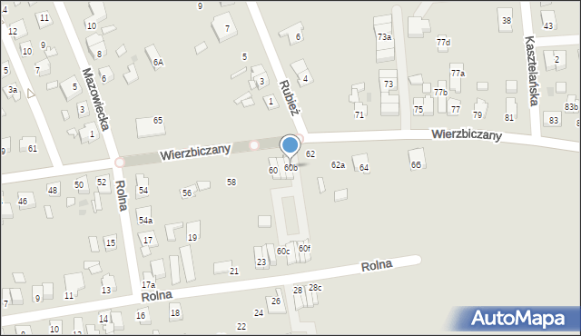 Gniezno, Wierzbiczany, 60b, mapa Gniezna