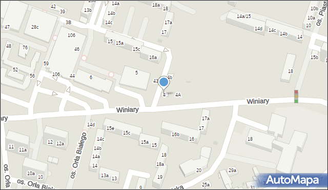 Gniezno, Winiary, 4, mapa Gniezna