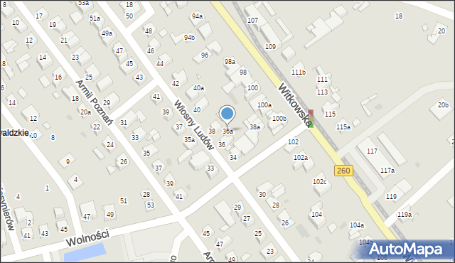 Gniezno, Wiosny Ludów, 36a, mapa Gniezna