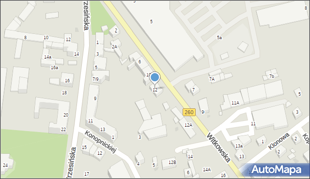 Gniezno, Witkowska, 12, mapa Gniezna