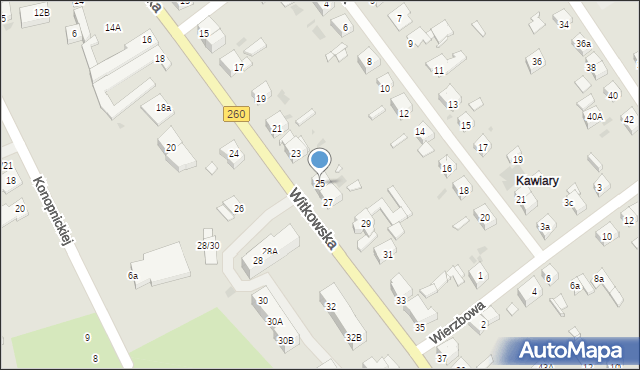 Gniezno, Witkowska, 25, mapa Gniezna