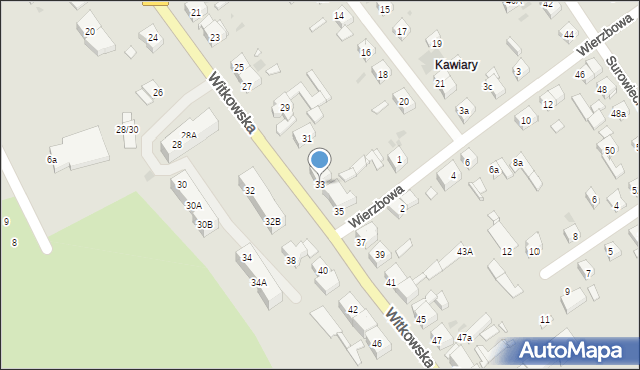 Gniezno, Witkowska, 33, mapa Gniezna