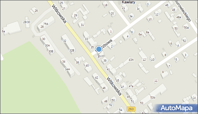 Gniezno, Witkowska, 37, mapa Gniezna