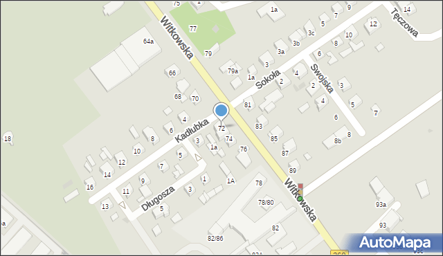 Gniezno, Witkowska, 72, mapa Gniezna