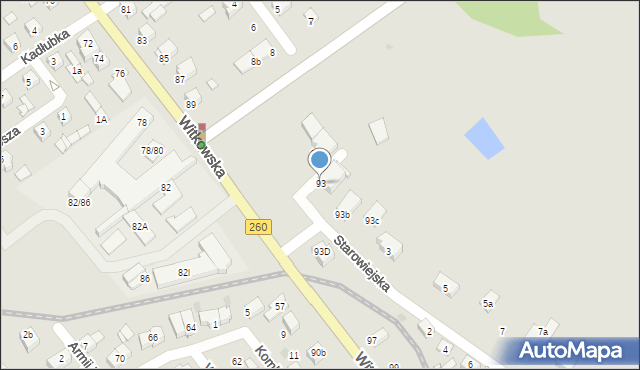 Gniezno, Witkowska, 93, mapa Gniezna