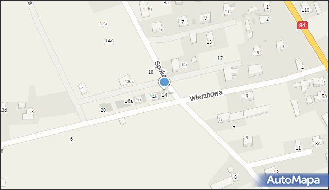 Godzikowice, Wierzbowa, 14, mapa Godzikowice