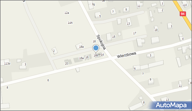 Godzikowice, Wierzbowa, 14b, mapa Godzikowice