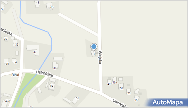 Goleszów, Wiejska, 1, mapa Goleszów
