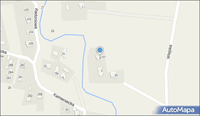 Goleszów, Wiejska, 4, mapa Goleszów