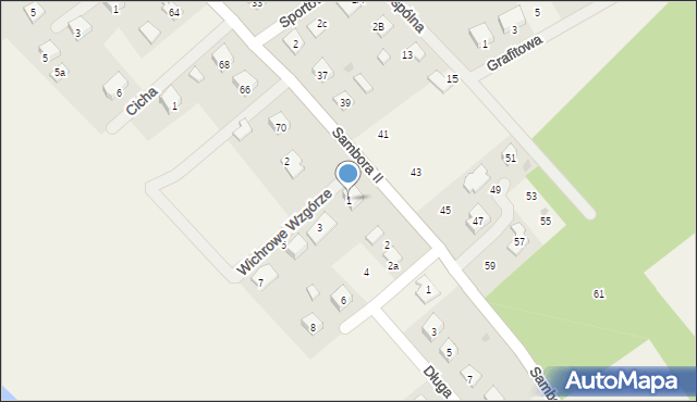 Gołubie, Wichrowe Wzgórze, 1, mapa Gołubie