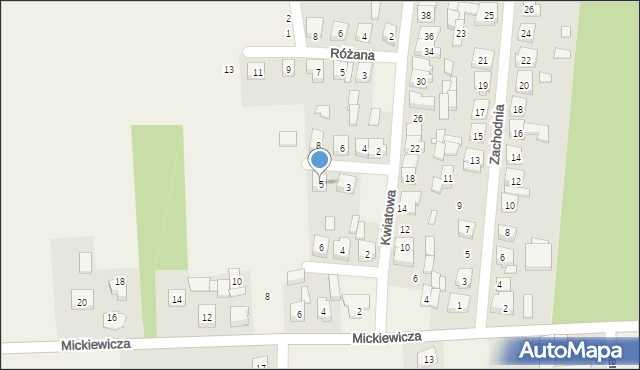 Gołuchów, Wierzbowa, 5, mapa Gołuchów