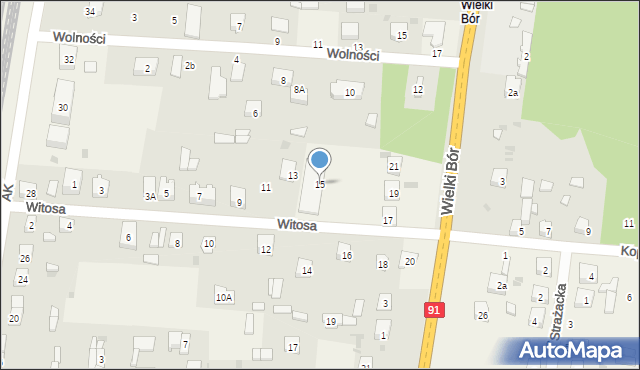 Gomunice, Witosa Wincentego, 15, mapa Gomunice