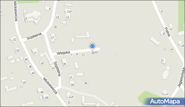 Goniądz, Wiejska, 13, mapa Goniądz