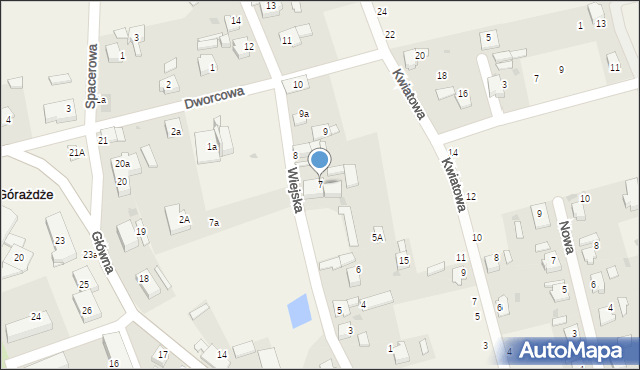 Górażdże, Wiejska, 7, mapa Górażdże