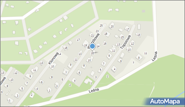 Gorzkie Pole, Wierzbowa, 12, mapa Gorzkie Pole