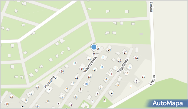 Gorzkie Pole, Wierzbowa, 23, mapa Gorzkie Pole