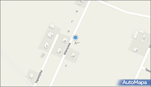 Górzno, Wiśniowa, 16, mapa Górzno