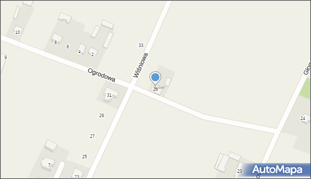Górzno, Wiśniowa, 26, mapa Górzno