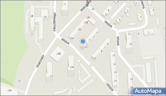 Gorzów Wielkopolski, Widok, 1, mapa Gorzów Wielkopolski