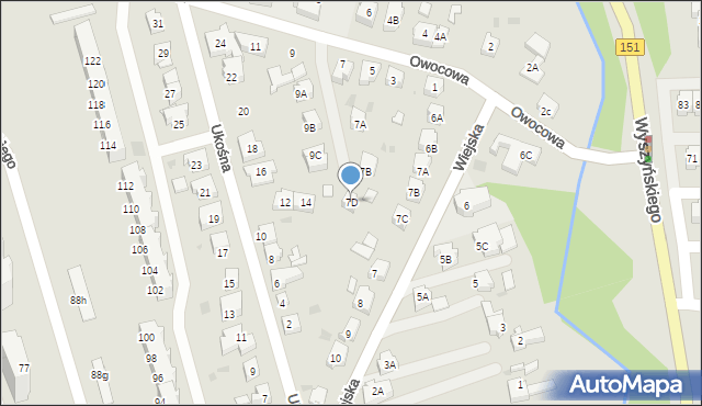 Gorzów Wielkopolski, Wiejska, 7D, mapa Gorzów Wielkopolski